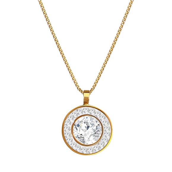 CZ Pendant necklace, 18K GOLD PLATED STEEL - Picture 1 of 1
